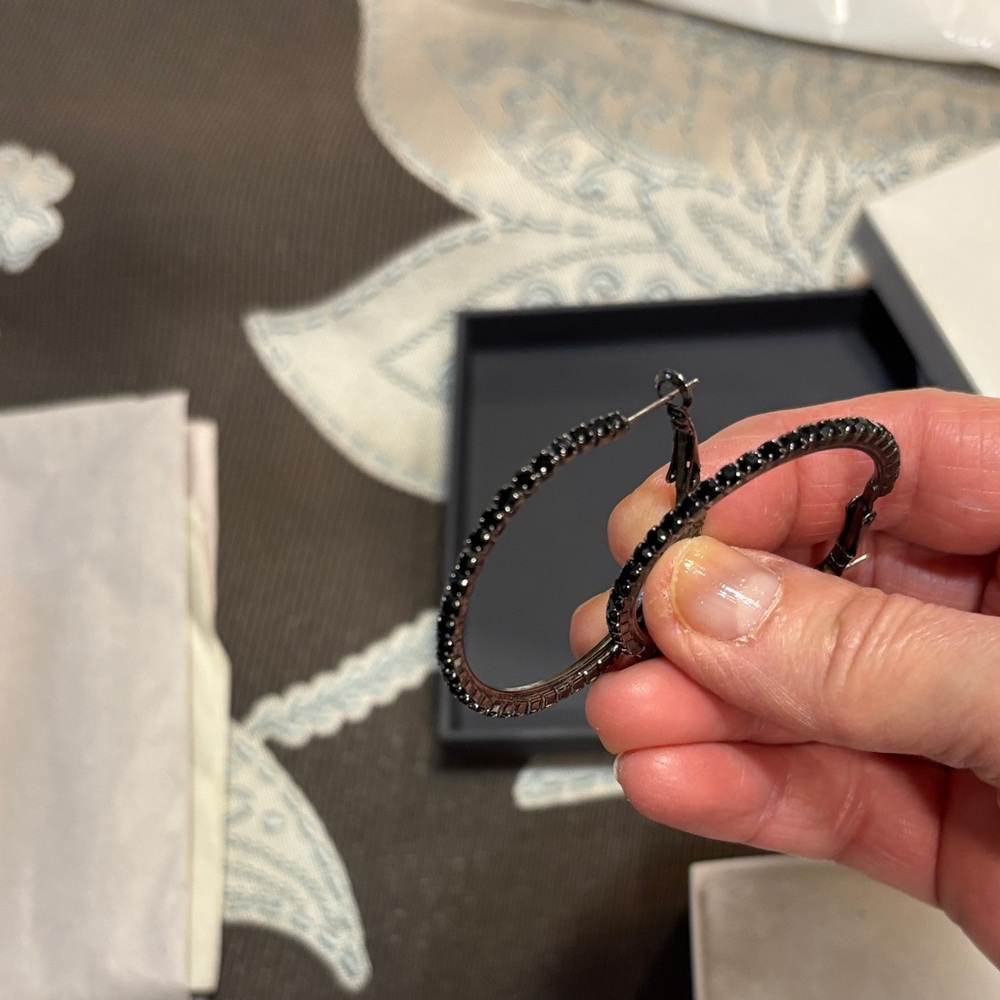 Elegant Black Hoop Earrings